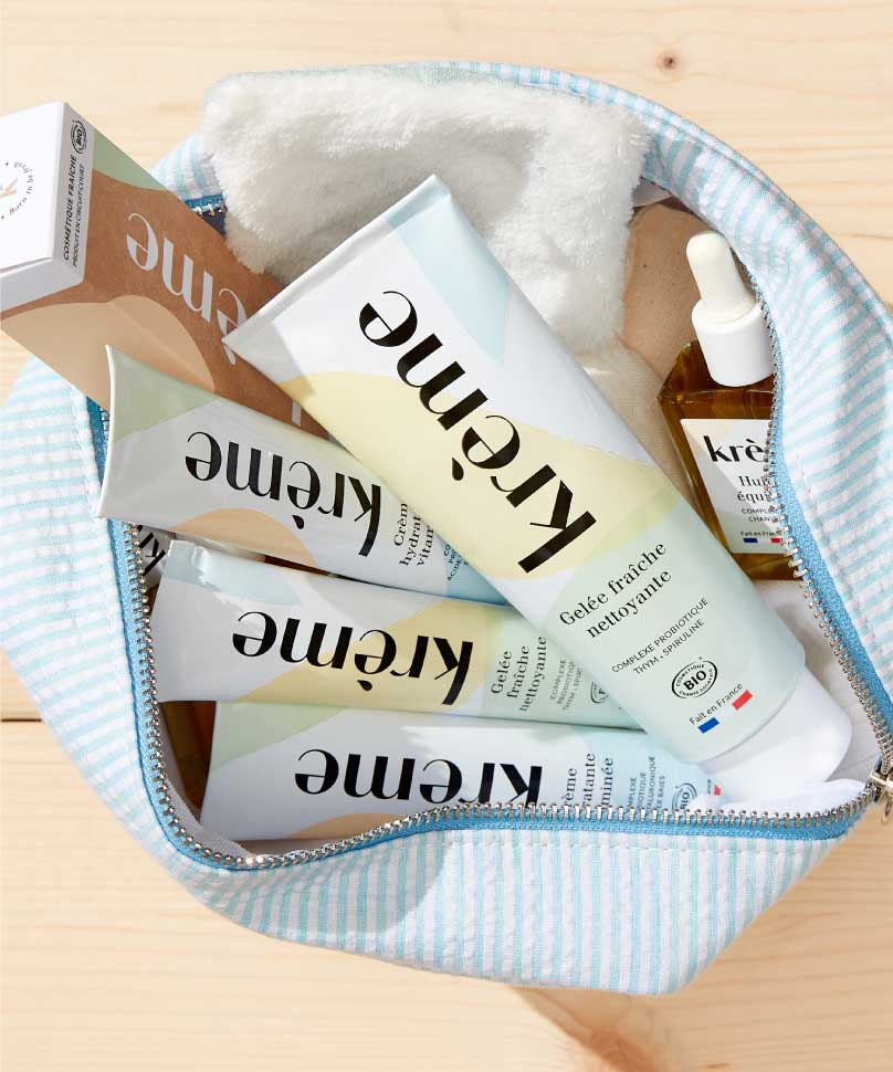 Trousse de toilette intérieur lavable fermeture éclair