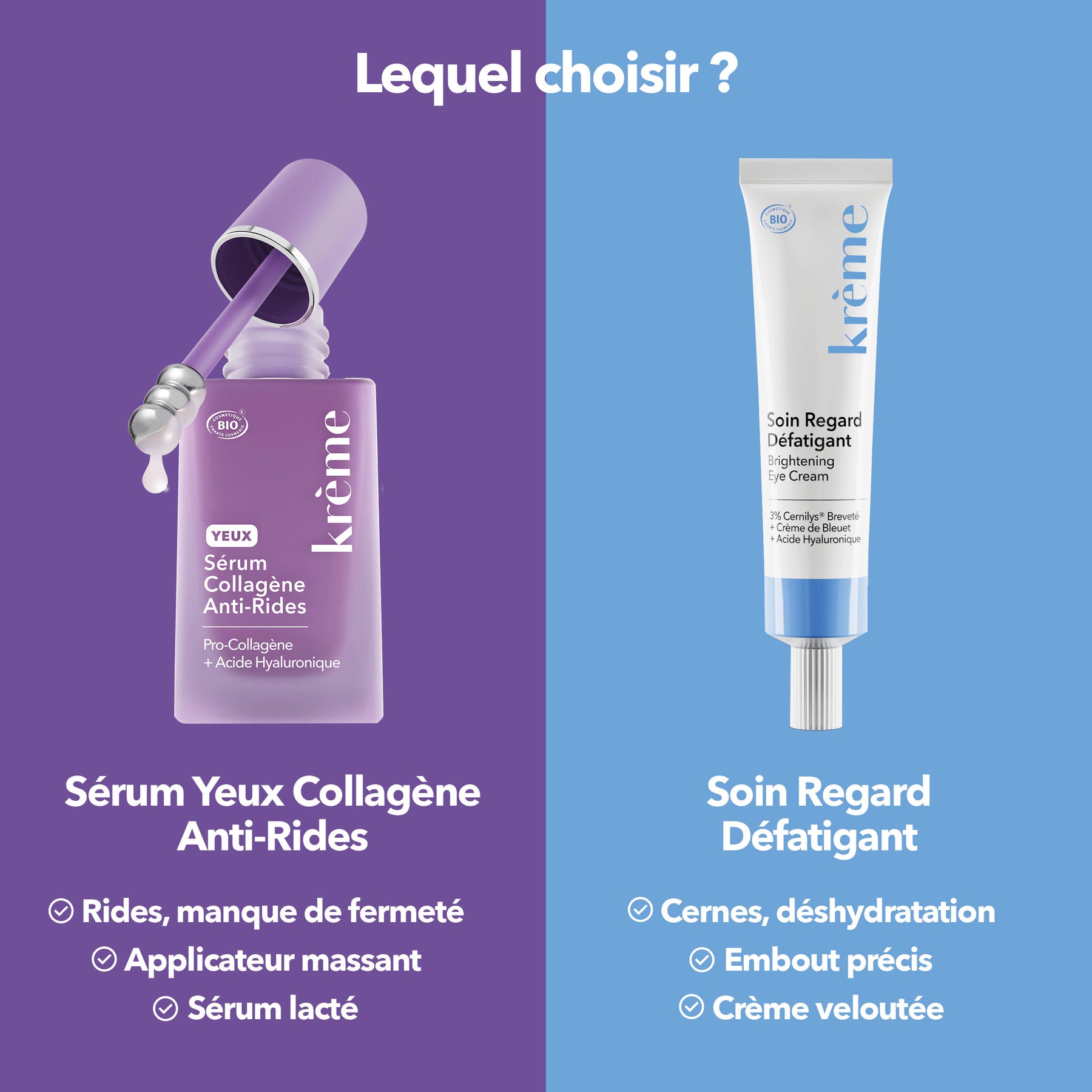 Krème Sérum Yeux Collagène Anti-Rides choisir