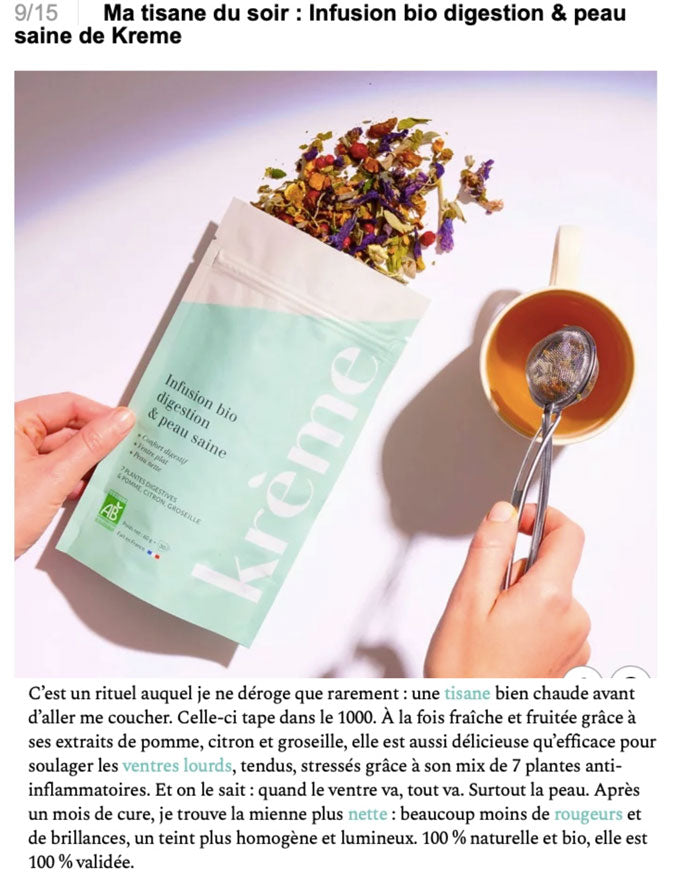 Infusion digestion article Marie Claire