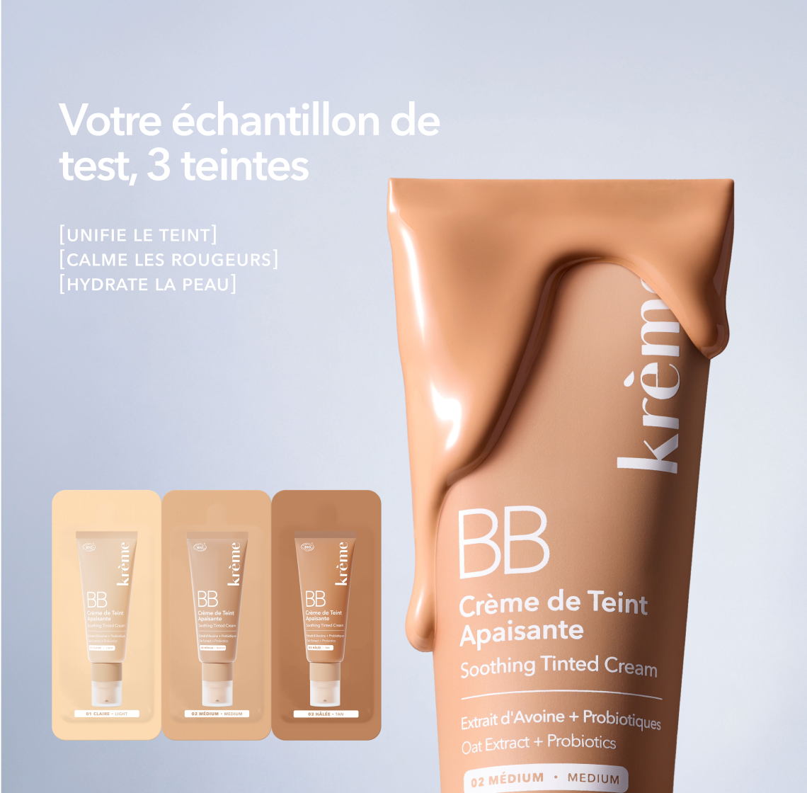 Échantillon BB Crème Apaisante Set 3 Teintes
