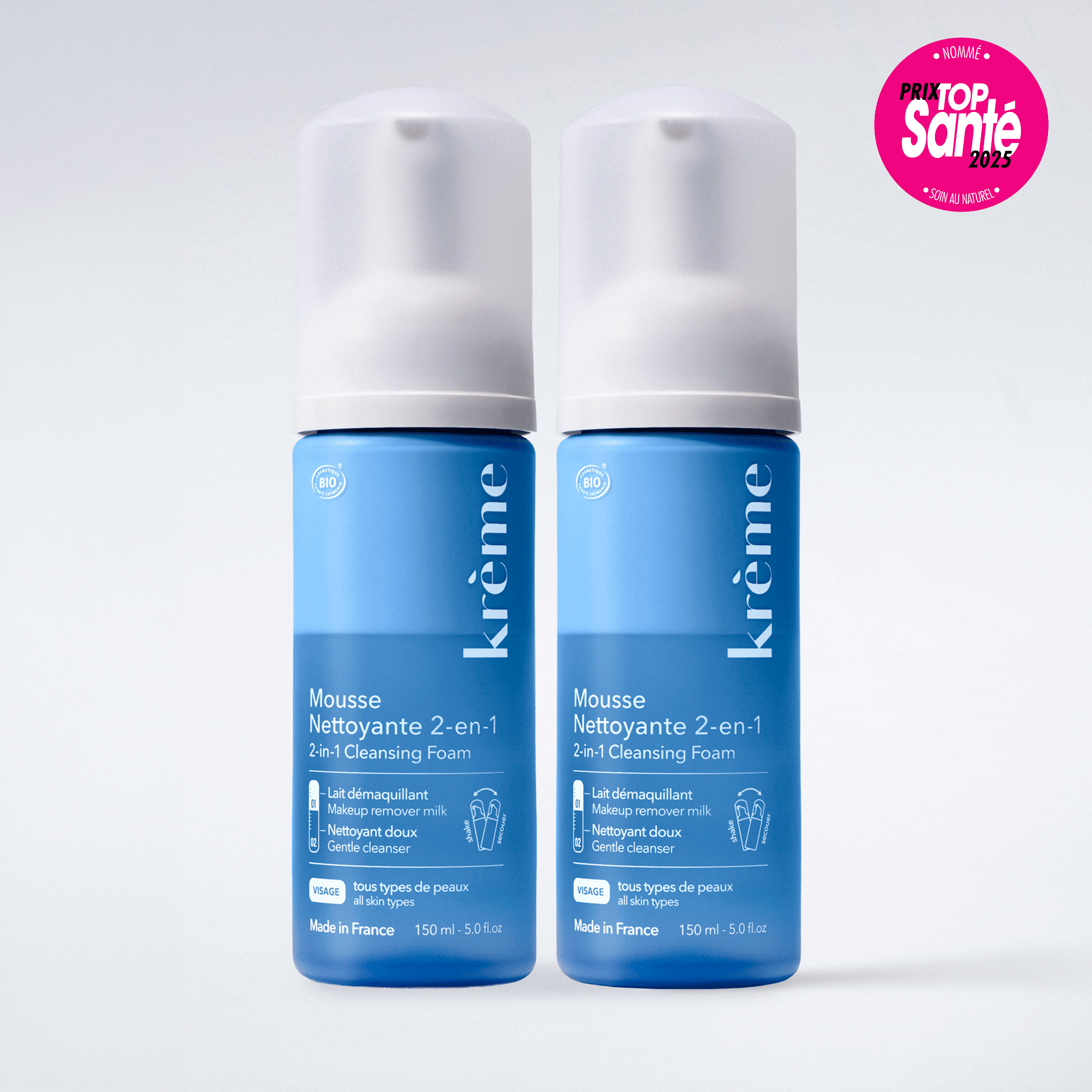 Mousse Nettoyante 2-en-1