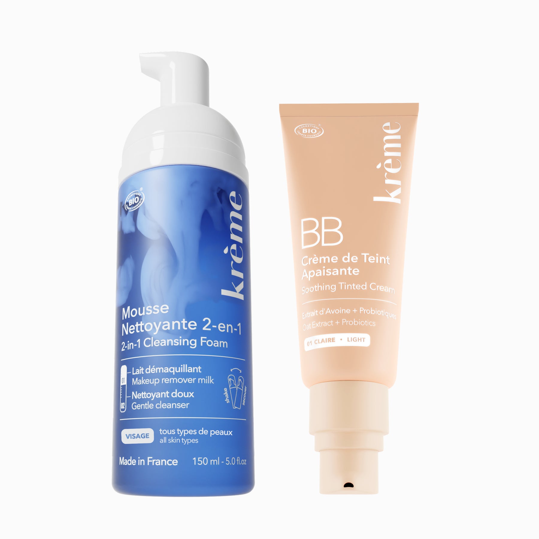 Duo Mousse Nettoyante et BB Crème Apaisante