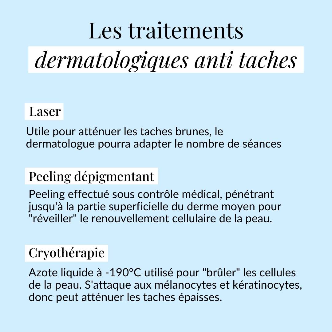 Les traitements dermatologiques anti taches